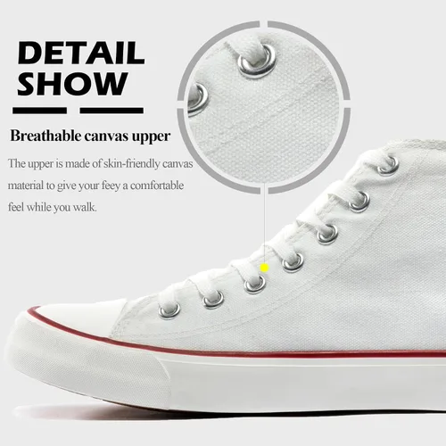 Vista 2 de Zapatos de lona para mujeres y hombres, tenis de lona con cordones, tenis de lona a la moda, zapatos clásicos casuales para caminar, cómodos