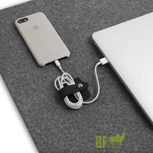 Vista 6 de Organizador de auriculares de silicona para auriculares, enrollador de cables para auriculares, organizador de cable de envoltura, enrollador