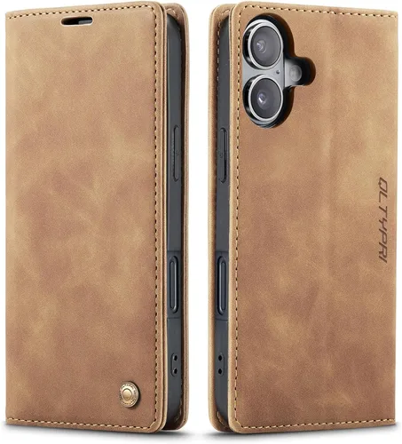 Vista 45 de QLTYPRI Para iPhone Air Case Wallet Con Tarjetero, Vintage PU Cuero Kickstand Cierre Magnético A Prueba De Golpes Folio Libro Funda Para IPhone 17