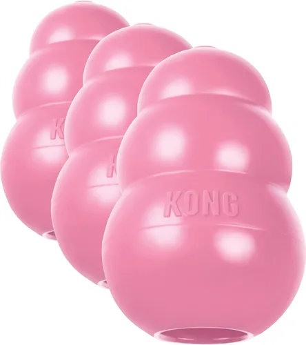 Vista 8 de KONG - Juguete para cachorros de goma natural para dentición - Divertido para masticar, perseguir y buscar - para cachorros extra pequeños - Azul