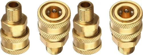 Vista 10 de 2 piezas de 1/4 pulgadas NPT macho lavadora a presión conexión rápida accesorios Adaptadores de presión de acero inoxidable, banda de rodadura