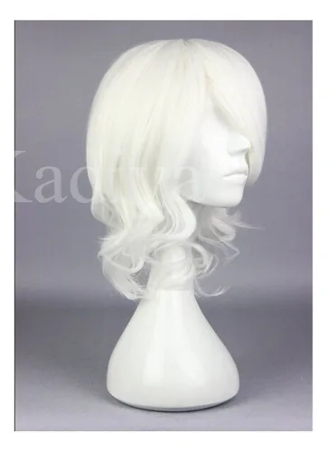 Vista 4 de Kadiya - Pelucas de pelo sintético para niñas, color blanco