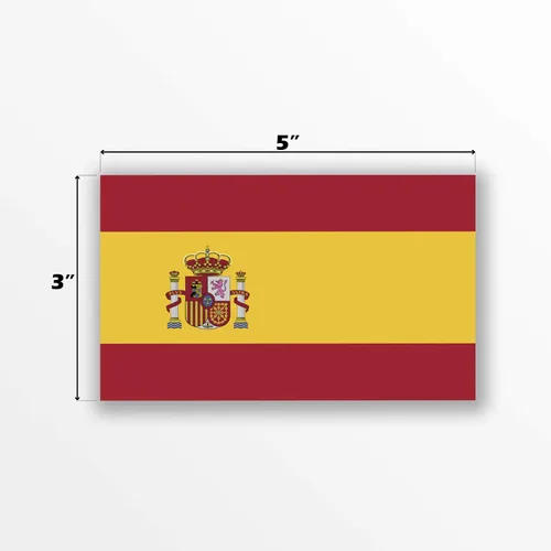 Vista 2 de Paquete de 2 calcomanías de bandera de España 5 x 3 pulgadas Vinilo de alta calidad PD538