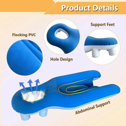 Vista 2 de Almohada boca abajo después de cirugía ocular, almohada propensa con agujero para el brazo para dormir, desprendimiento de retina, recuperación