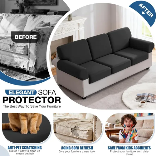 Vista 6 de TAOCOCO Fundas de Cojines de Sofá Elásticas Fundas de Asiento de Silla para Sillón, Fundas de Asiento de Sofá de 1 Pieza Protector de Muebles Suave