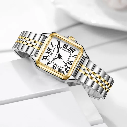 Vista 7 de Classic Relojes cuadrados de mujer con números romanos, de vestir, informal