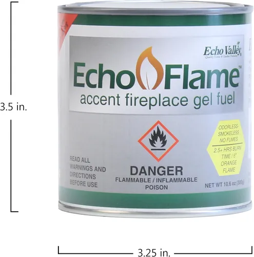 Vista 5 de Echo Valley EchoFlame - Combustible de gel para chimeneas interiores y exteriores (paquete de 12)
