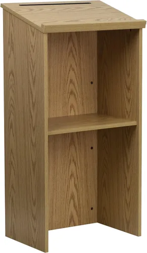 Vista 3 de Flash Furniture Atril de pie Mysta en roble