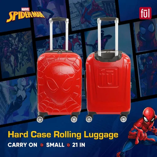 Vista 2 de FUL Marvel Spider-Man - Maleta rígida moldeada con ruedas, Rojo -, Marvel Spider-Man - Maleta rígida moldeada con ruedas