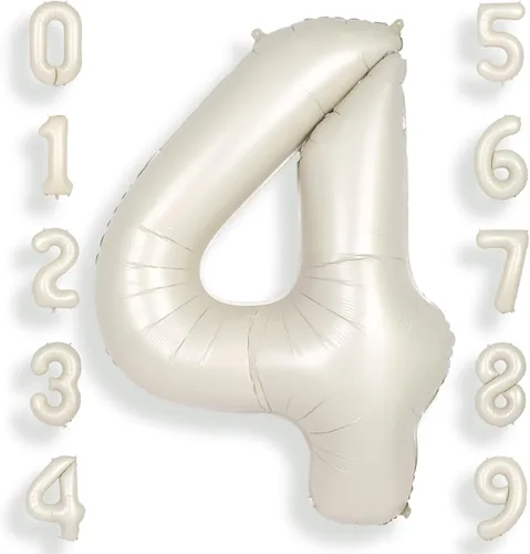 Vista 40 de SUWEN Globos de helio grandes de 102 cm (40 pulgadas) con letra S en color crema. Globos grandes de papel de aluminio con letra en helio, de A a Z.