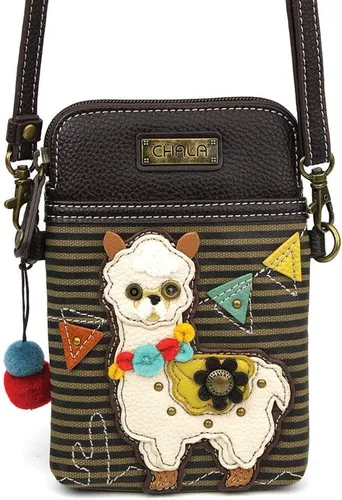 Vista 2 de CHALA Farm Animal Collection Cell Phone Crossbody Purse-Women PU LeatherCanvas Multicolor Handbag with Adjustable Strap