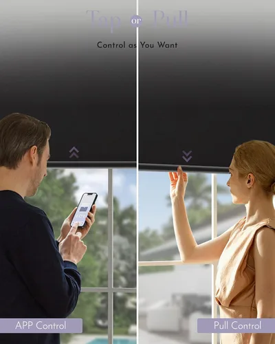 Vista 2 de Graywind Persianas motorizadas con sistema de resorte, persianas manumáticas opacas personalizadas, control por aplicación, persianas automáticas