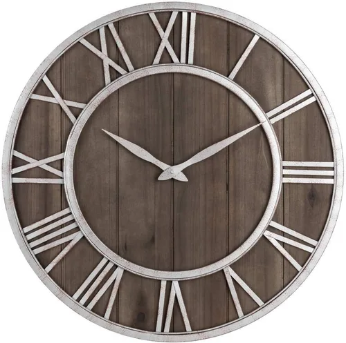 Vista 8 de Oldtown Farmhouse - Reloj de pared silencioso (de metal y madera maciza)