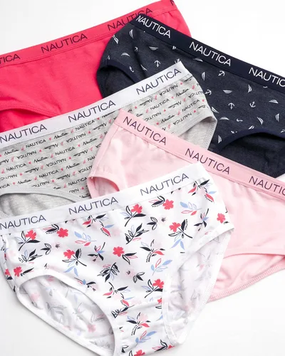 Vista 2 de Nautica Ropa interior para niñas - Calzoncillos de algodón elástico paquete de 10