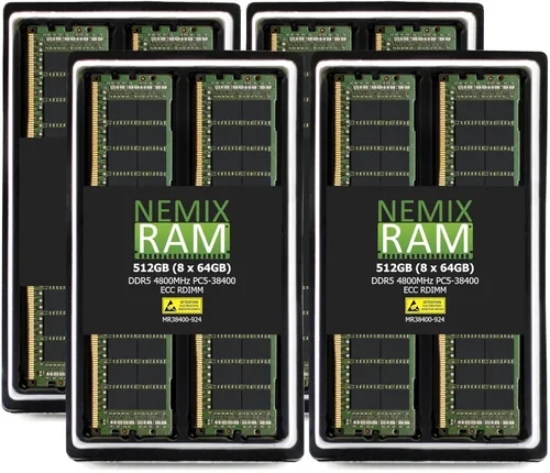 Vista 13 de NEMIX RAM Kit de memoria de servidor registrado DDR5 4800MHZ PC5-38400 1Rx4 1.1V CL40 288-PIN ECC RDIMM compatible con ASUS 2U4N Servidor