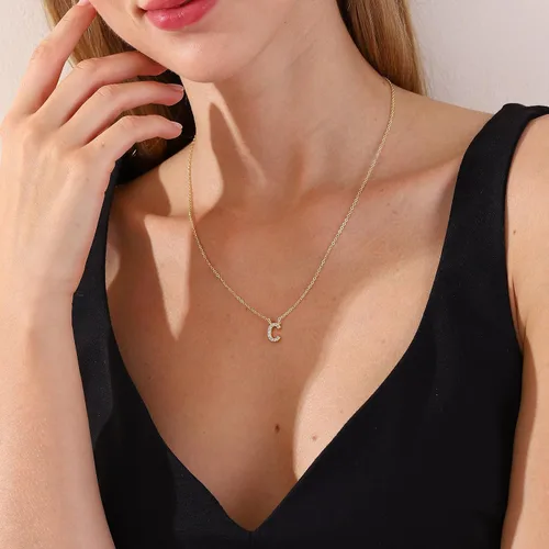 Vista 3 de Initial Necklaces for Women, 14K Gold Plated Letter Necklace Dainty Gold Choker Necklaces for Women Trendy Name Necklace Personalized Gold Jewelry