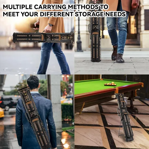 Vista 7 de Estuche para Taco de Billar 2x4, Estuche para Taco de Billar con Soporte, Estuche Rígido para Palos de Billar, Almacenamiento de Accesorios