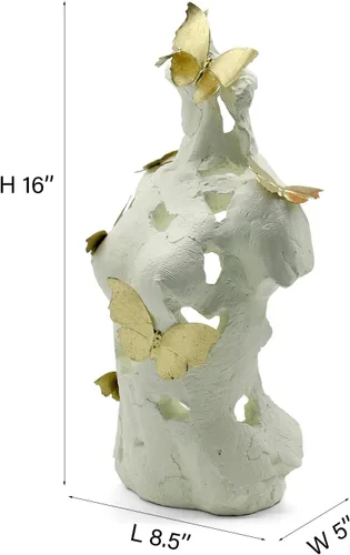 Vista 2 de Lukitas Busto femenino abstracto con escultura de mariposas, estatua de Afrodita, decoración artística de figura corporal, belleza de defectos