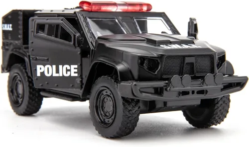 Vista 10 de BDTCTK Escala 1/36 compatible con Ford F150 Pickup Truck modelo de coche de policía, aleación de zinc fundido a presión, vehículos de tracción