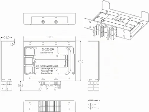 Vista 7 de Soporte de montaje en carril DIN para Raspberry Pi A+ B+2B 3B 3B+4B Zero Arduino Uno Mega Mkr BeagleBone
