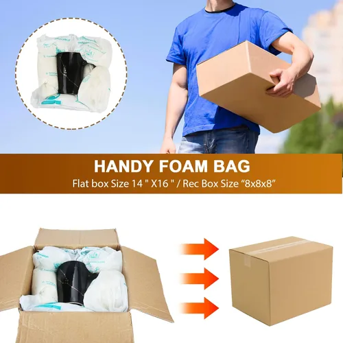 Vista 3 de Bolsa de espuma para envío, paquete de 8 prácticas bolsas de embalaje de espuma de expansión de temperatura ambiente, paquete instantáneo de llenado