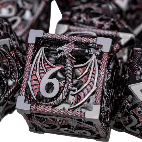 Vista 8 de ARUOHHA Juego de dados huecos de metal DND, dados D y D de oro antiguo, juegos de rol RPG, dados poliédricos con caja de regalo D20 D12 D10 D8 D6 D4