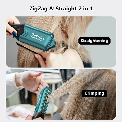 Vista 2 de Terviiix Plancha de Pelo con 4 Placas Intercambiables, Plancha para Rizar con Queratina y Aceite de Argán para Mujeres, Plancha Voluminizadora
