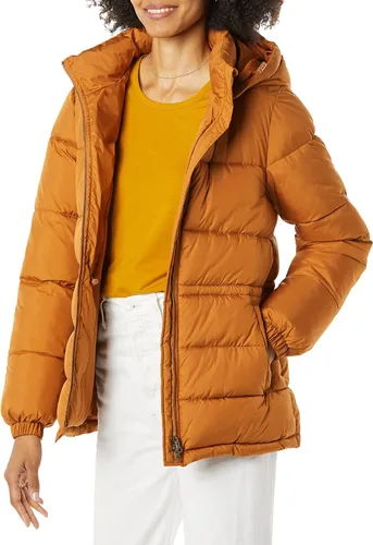 Vista 13 de Amazon Essentials - Chaqueta de invierno para mujer, acolchada, con capucha y de peso pesado, con cintura ajustable Negro