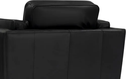Vista 5 de Valencia Artisan - Silla decorativa de cuero completo de 41.5 pulgadas, silla de napa italiana pura, acento de madera maciza, máxima comodidad, Negro