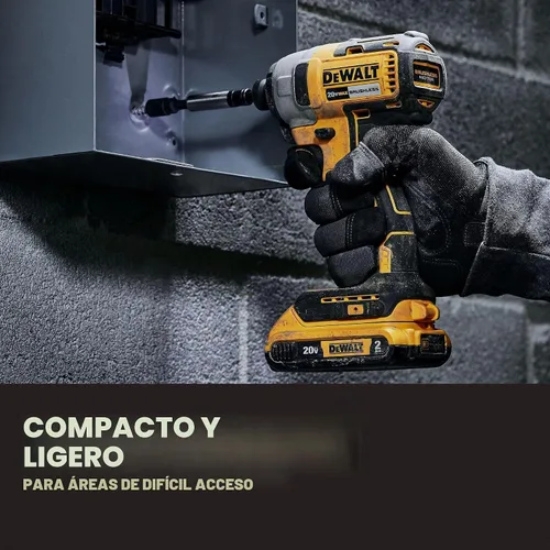 Vista 4 de DEWALT Atornillador de Impacto 20V MAX, 1/4 Pulgada, Batería y Cargador Incluidos (DCF787D1)