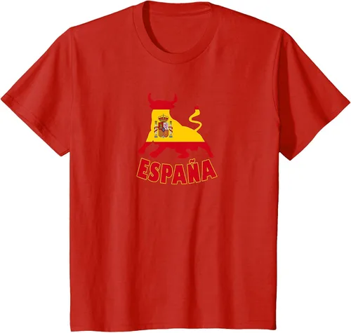 Vista 103 de Spain Espana with Bull and National Flag/Present T-Shirt Asphalt Grey