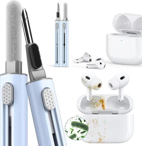 Vista 10 de Kit de limpieza Inesore para Airpods Pro Serie 3 2 1, herramienta de pluma de limpieza multifunción para auriculares, altavoces de iPhone A-blanco