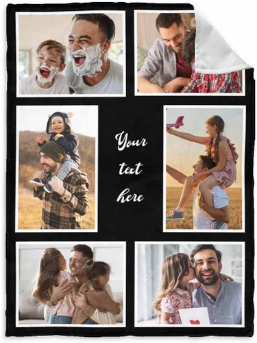 Vista 18 de InterestPrint Manta personalizada para papá de parte de hija e hijo, manta de cama personalizada con el texto "Best Dad Ever" con Love You Daddy, 7