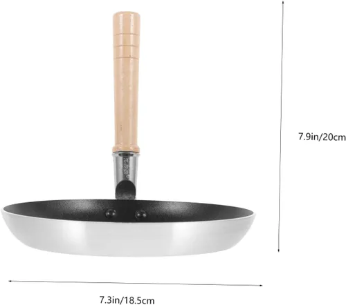 Vista 2 de Sartén de huevo antiadherente japonés Oyakodon Mini sartén para tortilla, sartén pequeña para huevos, práctica sartén de metal, mango de aislamiento