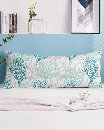 Vista 35 de DecorLovee Juego de 2 fundas de almohada de playa de verano, tamaño estándar, material de microfibra, oceánico, costero, aguamarina, beige, funda