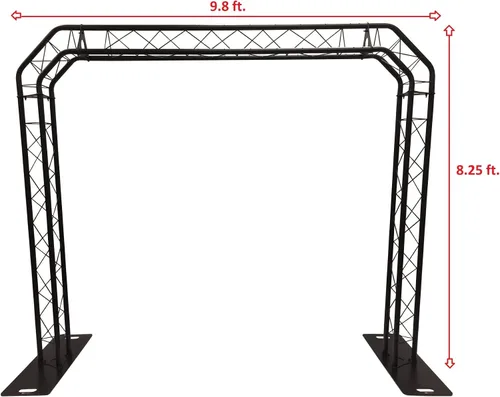Vista 5 de Kit de arco negro Truss de 8.3 pies de altura, sistema de iluminación portátil para DJ, arco de metal. Capacidad de hasta 660 libras. Configuración