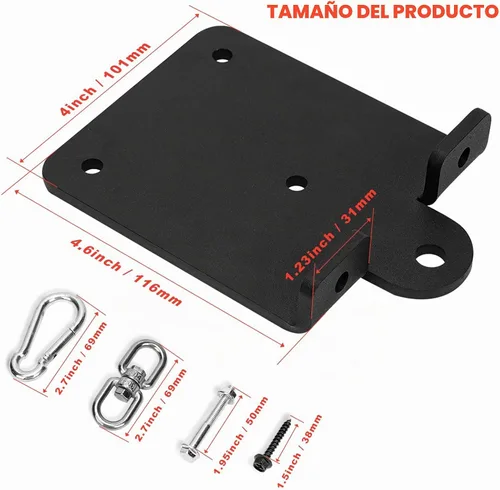 Vista 3 de Soporte de suspensión de bolsa de boxeo resistente, soporte de suspensión de bolsa de 360°, rotación de 360°, gancho de vigas de madera