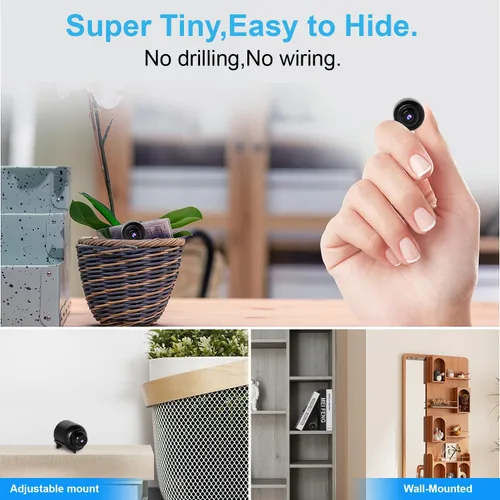 Vista 9 de Cámara inalámbrica WiFi más pequeña, cámara espía HD1080P, cámara inteligente para el hogar, cámara portátil para bebé, cámara para mascotas