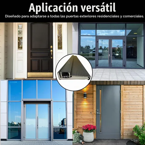 Vista 6 de KC Hardware Umbral de aluminio ajustable negro, ancho corto, diseño de tornillo oculto, umbral de puerta exterior resistente para puertas