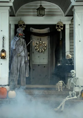 Vista 2 de Decoración Animada de 7FT del Fantasmagórico Caballero Jack para Halloween Multicolor