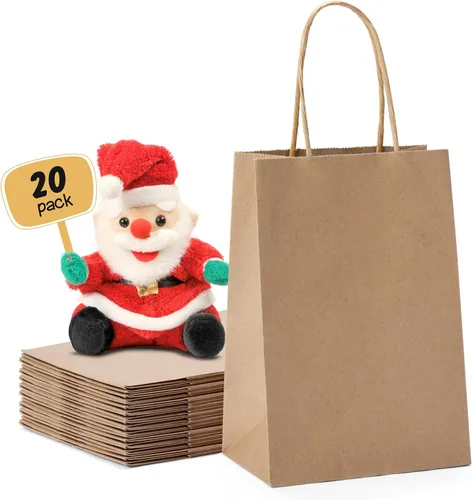 Vista 20 de METRONIC Bolsas de regalo de papel negro de 8 x 4.25 x 10.5 pulgadas, paquete de 100 bolsas de compras medianas de papel kraft con asas
