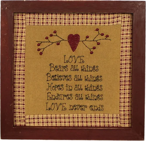 Vista 12 de CVHOMEDECO. Primitives Antique A house is made of wood and beams, A home is made of love and dreams, marco de costura montado en la pared, arte
