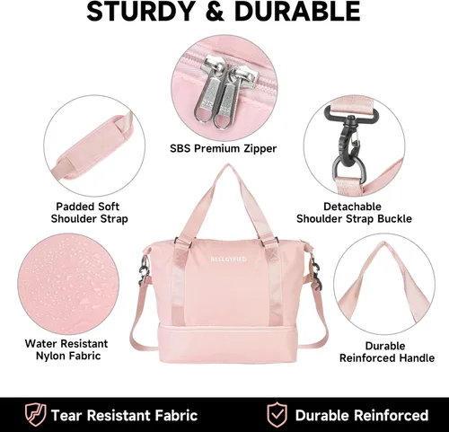 Vista 4 de Bellgyfied Bolsa de gimnasio para mujer, A-Rosa, Moda