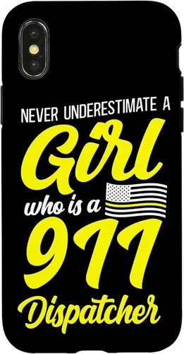 Vista 5 de 911 Dispatcher Thin Gold Yellow Line Girl Female Never Case for iPhone 16