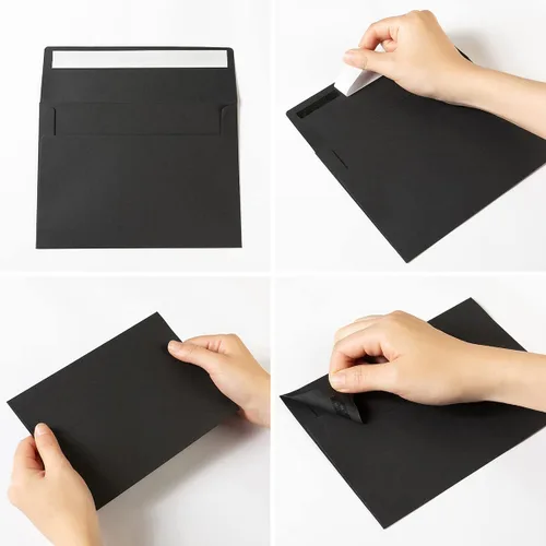 Vista 3 de Paquete de 50 sobres de 5 x 7 de colores autosellados para bodas, invitaciones de fiesta, tarjetas de felicitación, anuncios, fotos, 5.24 x 7.21