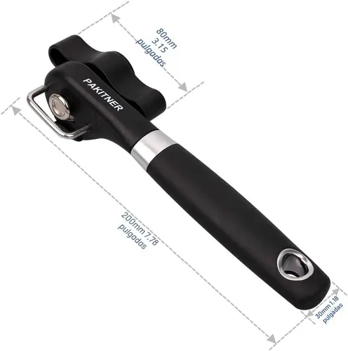 Vista 6 de PAKITNER - Abrelatas de corte seguro, abrelatas de borde liso - Perilla de mano de fácil giro, abrelatas manual, borde liso ergonómico, herramienta