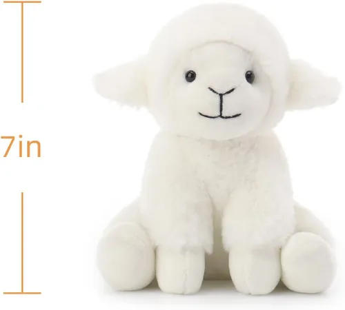 Vista 5 de Apricot Lamb Peluche de cordero crema para niños, juguetes de peluche suaves y lindos para bebés niñas y niños, 7 pulgadas