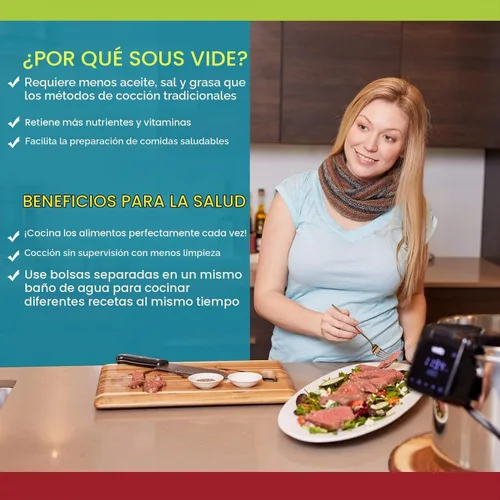 Vista 6 de Vesta Precision Cocina Sous Vide, capacidad de 30 L, control de aplicación WiFi Large Display Screen,Foldable Design, IPX7 Waterproof, High