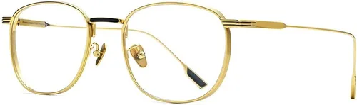 Vista 5 de FONEX Marco de gafas de titanio, marco óptico de lentes de miopía para hombres y mujeres 8517 Dorado