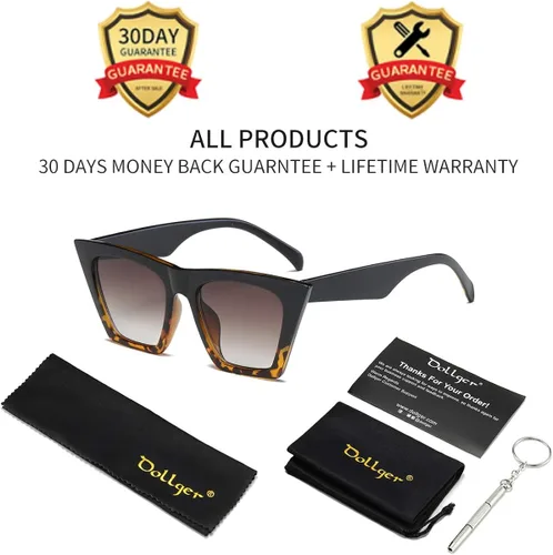 Vista 6 de Gafas de sol cuadradas ojo de gato para mujer gafas de sol clásicas de cato oversize para mujeres